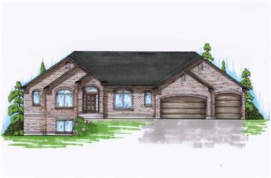 4-Bedroom, 2230 Sq Ft Ranch House Plan - 135-1144 - Front Exterior