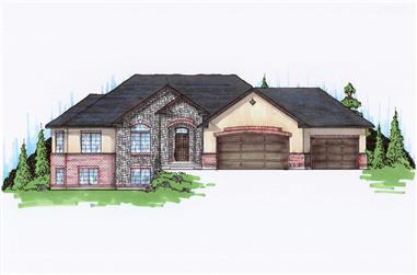 5-Bedroom, 1905 Sq Ft Ranch House Plan - 135-1163 - Front Exterior