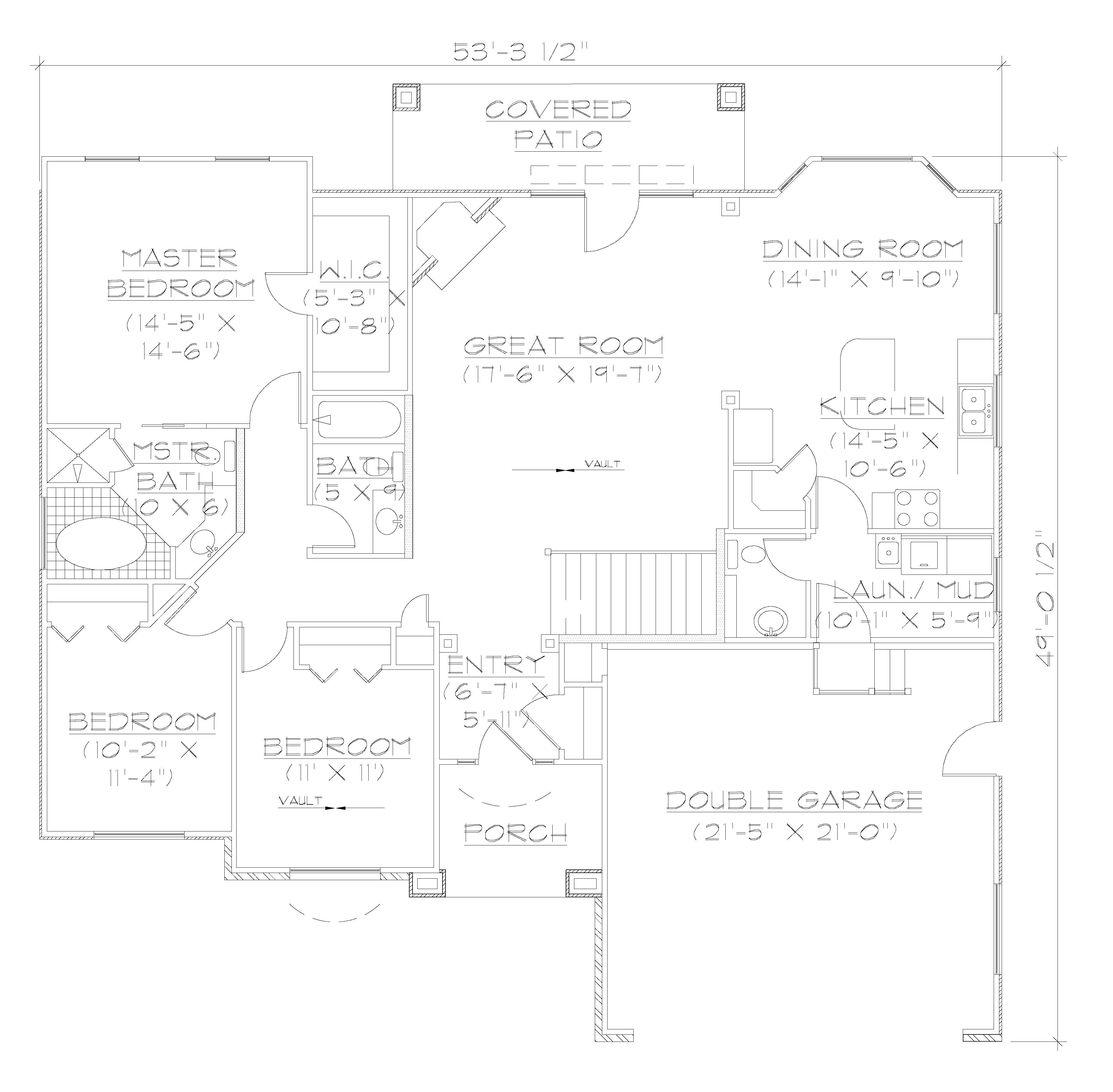 Floor Plan First Story of Small House Plans #135-1165