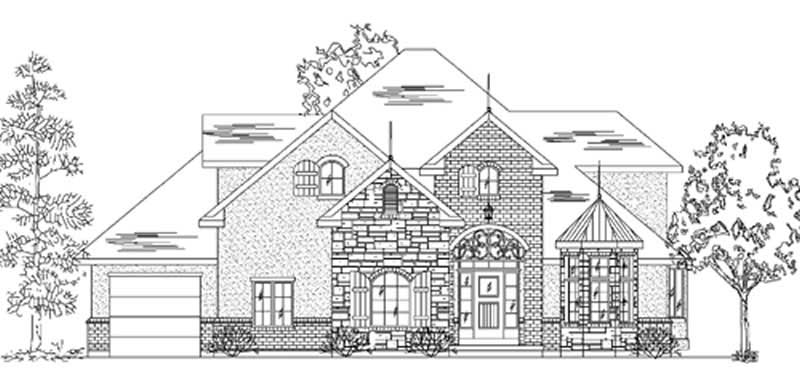 Front View of this 4-Bedroom, 2834 Sq Ft Plan - 135-1182