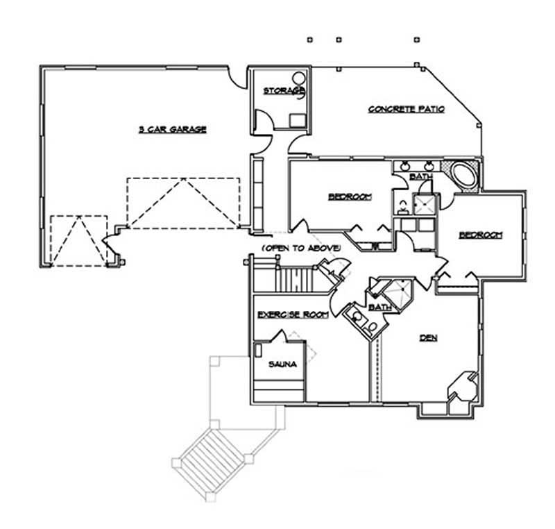 Floor Plan First Story of European Plan #135-1185