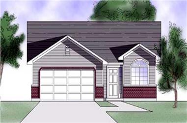 2-Bedroom, 998 Sq Ft Ranch House Plan - 135-1186 - Front Exterior