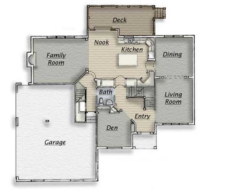 Floor Plan First Story of European Plan #135-1191