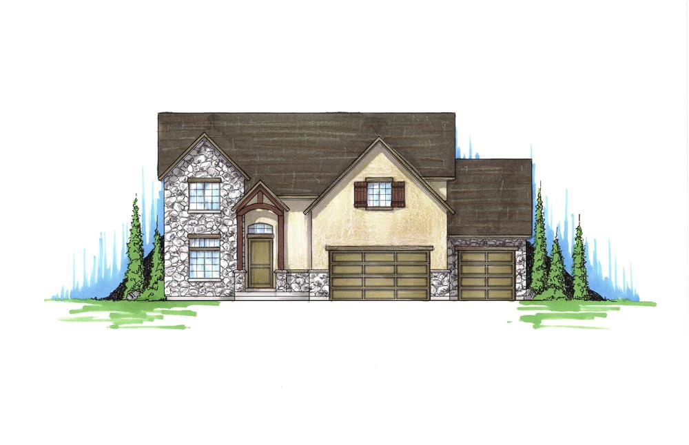 Front elevation of Country home (ThePlanCollection: House Plan #135-1206)