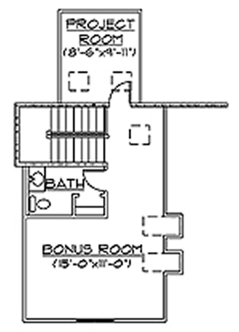 Floor Plan Second Story of Country Plan #135-1212