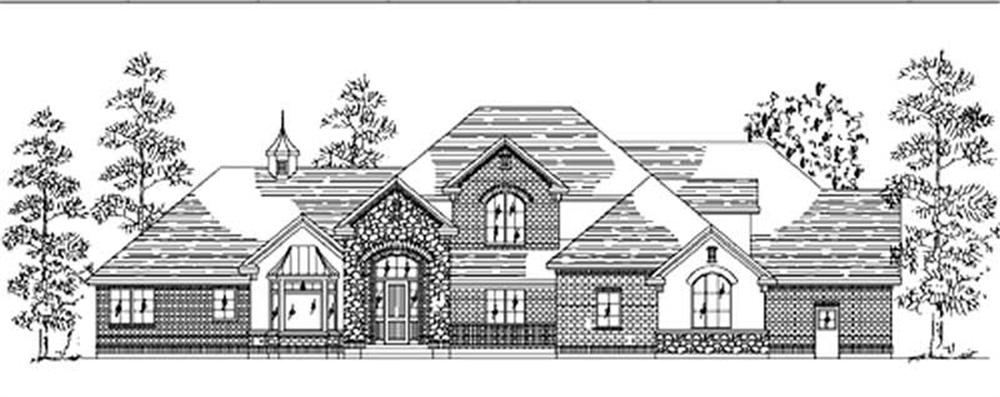 Front elevation of European home (ThePlanCollection: House Plan #135-1217)