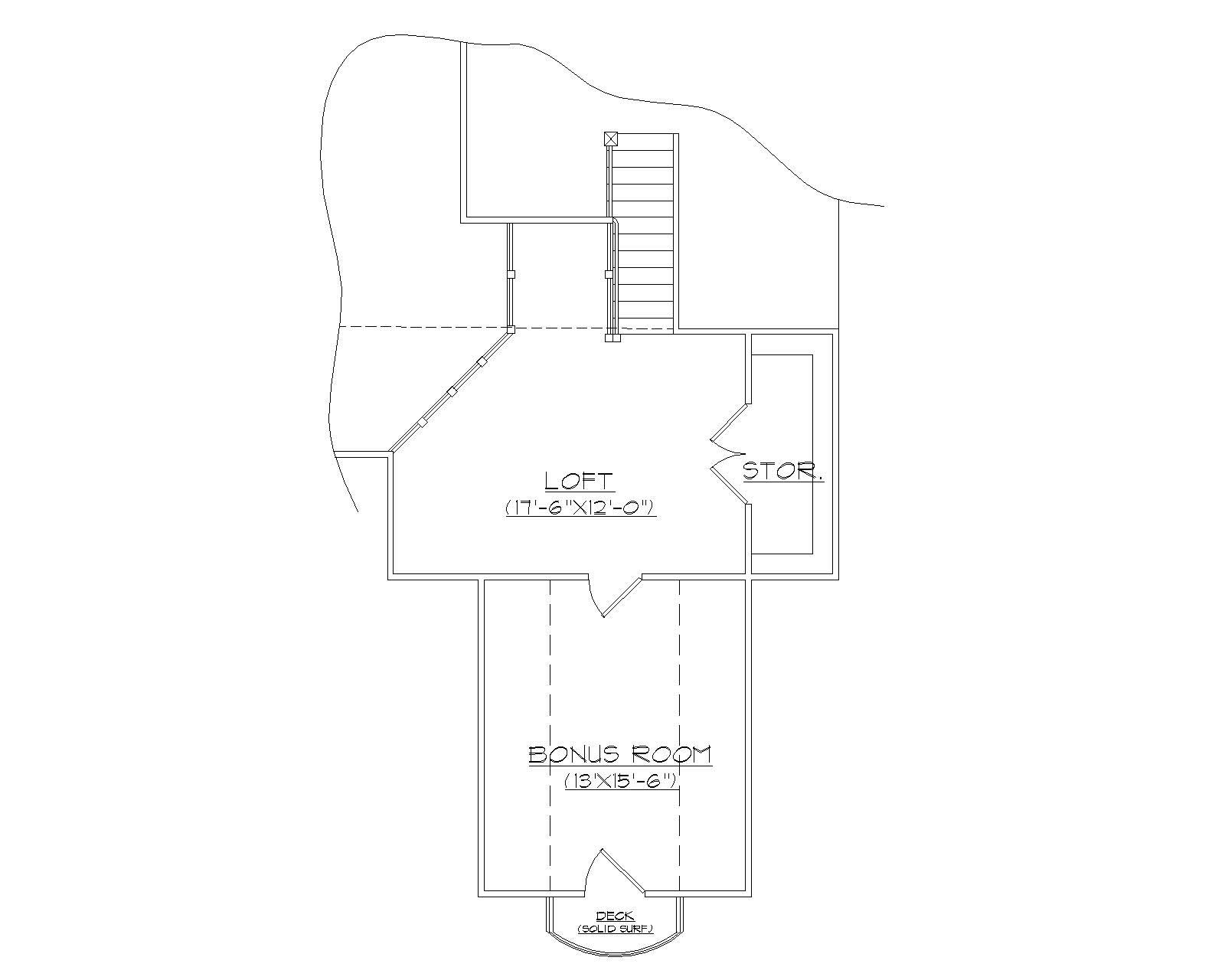 Floor Plan Second Story of Country Plan #135-1218