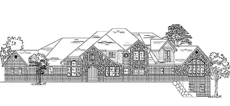 Rear View of this 5-Bedroom, 5534 Sq Ft Plan - 135-1220