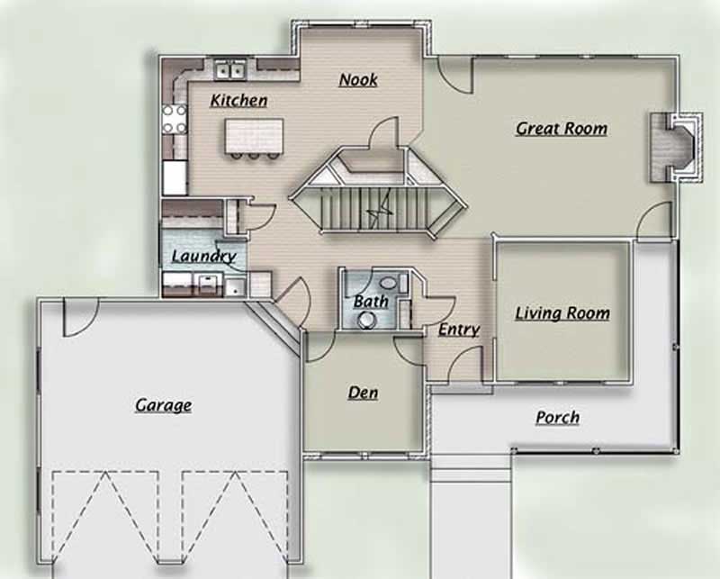 Floor Plan First Story of Cape Cod Plan #135-1239
