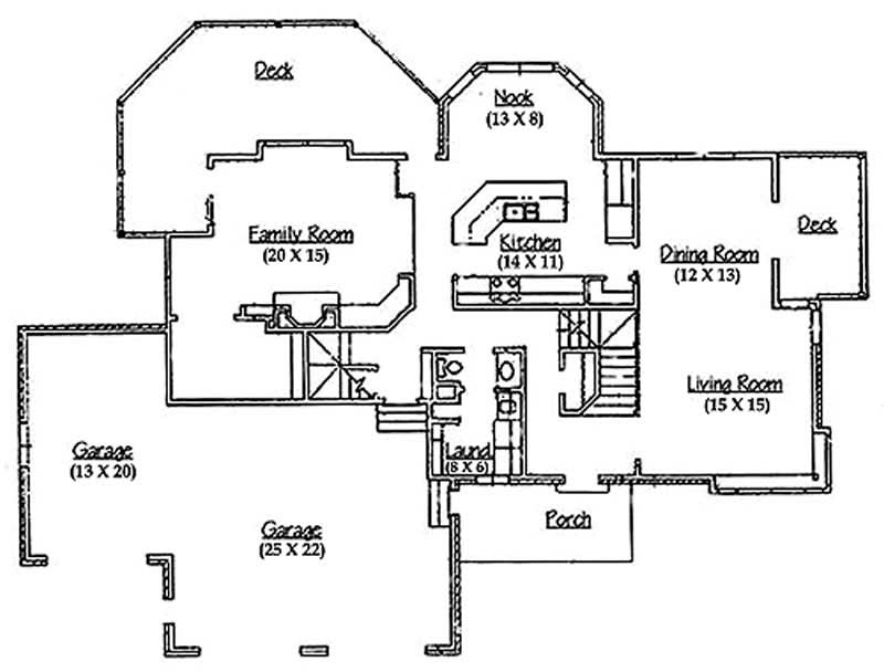 Floor Plan First Story of European Plan #135-1246
