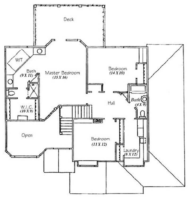 Floor Plan Second Story of Country Plan #135-1252
