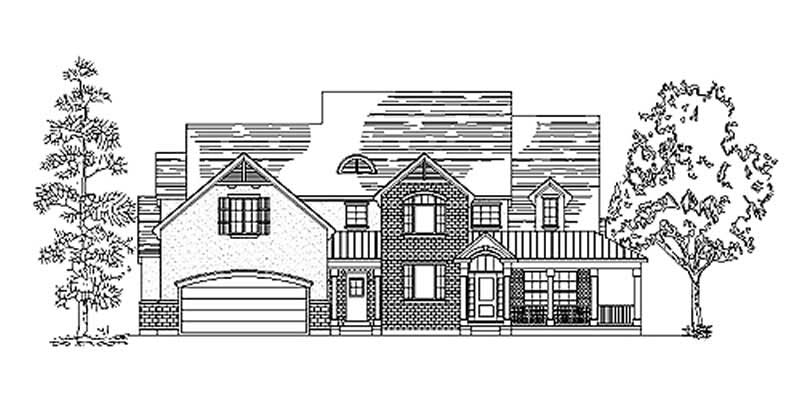 Front View of this 3-Bedroom, 2848 Sq Ft Plan - 135-1255