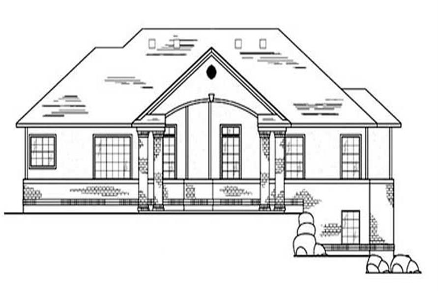 Home Plan Rear Elevation of this 3-Bedroom,1673 Sq Ft Plan -135-1260