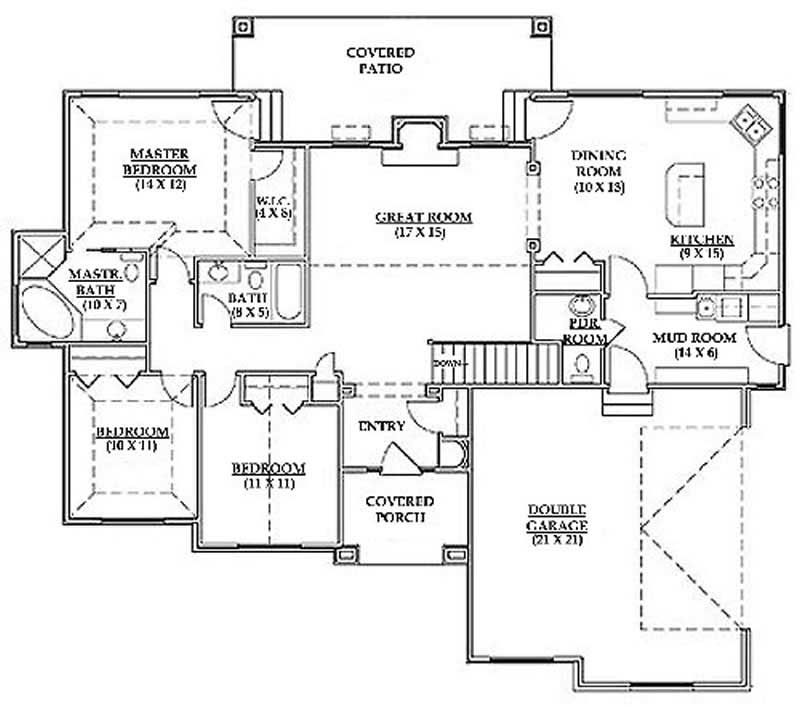 Floor Plan First Story of European Plan #135-1262