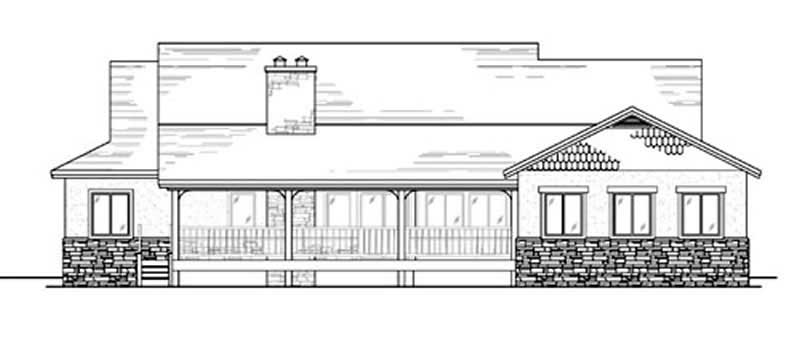 Home Plan Rear Elevation of this 3-Bedroom,2356 Sq Ft Plan -135-1294