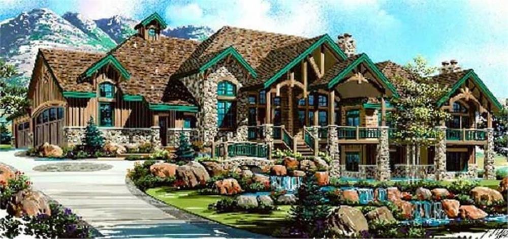 This image shows the beauty of this rustic Luxury House Plan.