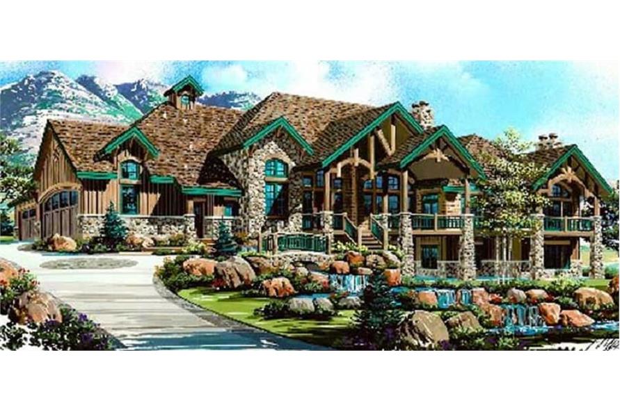 5-Bedroom, 6105 Sq Ft Country House Plan - 135-1297 - Front Exterior