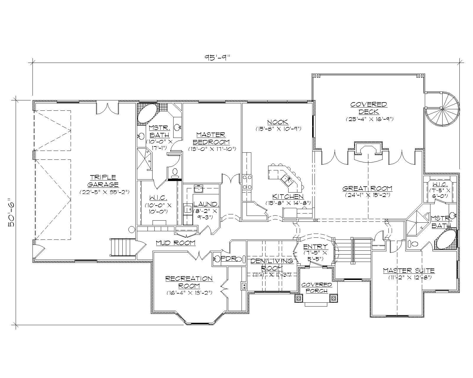 Floor Plan First Story of European Plan #135-1316