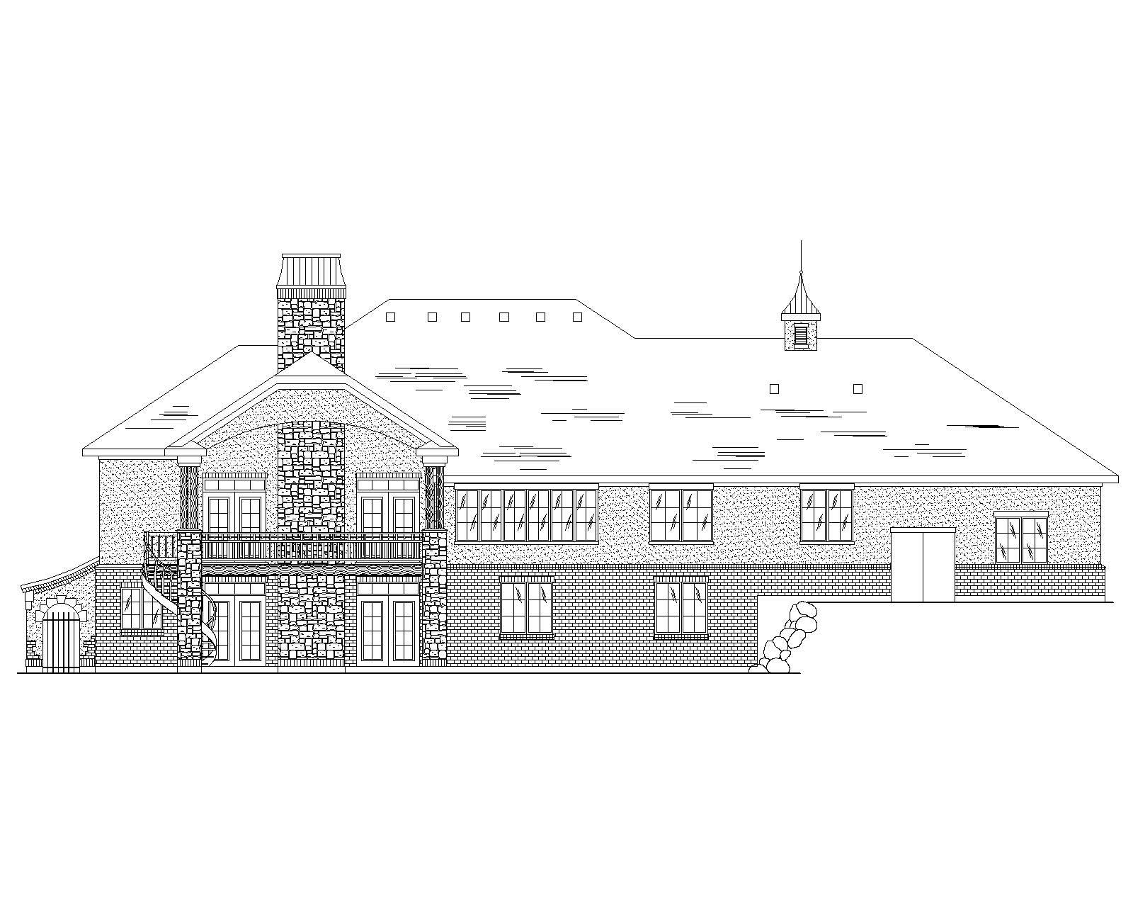 Home Plan Rear Elevation of this 3-Bedroom,2872 Sq Ft Plan -135-1316