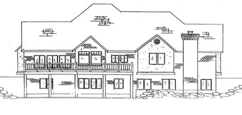 Home Plan Rear Elevation of this 3-Bedroom,2250 Sq Ft Plan -135-1340