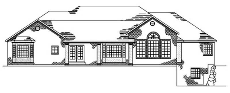 Home Plan Rear Elevation of this 2-Bedroom,3027 Sq Ft Plan -135-1349