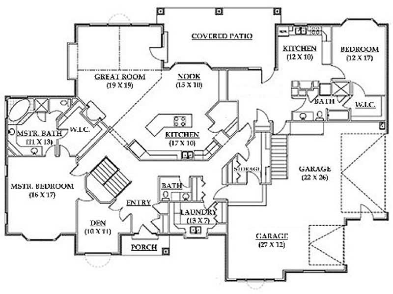 Floor Plan First Story of European Plan #135-1349