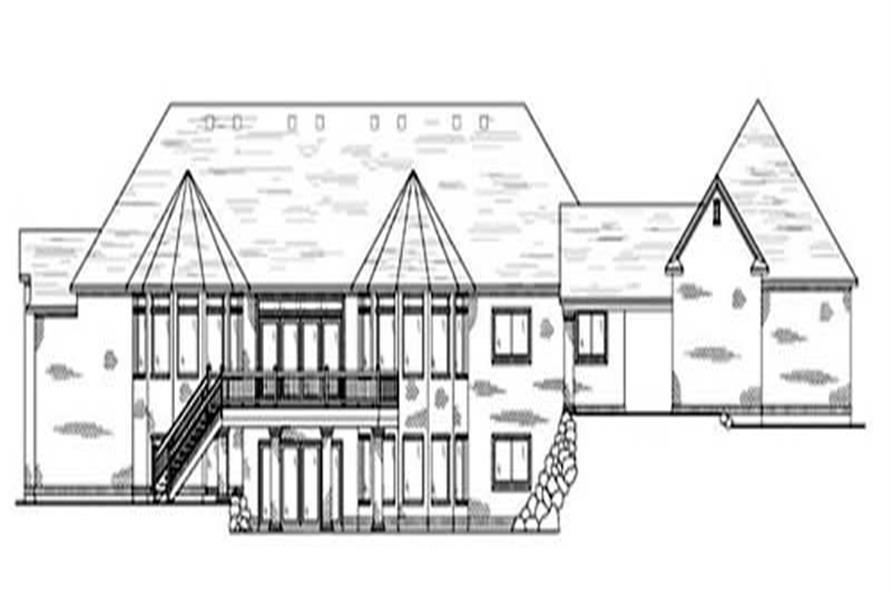 Home Plan Rear Elevation of this 4-Bedroom,2910 Sq Ft Plan -135-1350