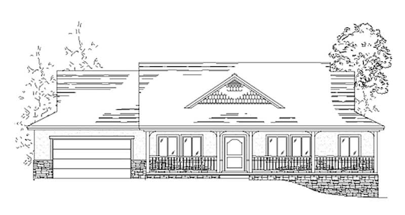 Front View of this 3-Bedroom, 2332 Sq Ft Plan - 135-1352