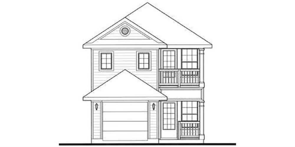 Front elevation of Bungalow home (ThePlanCollection: House Plan #136-1003)