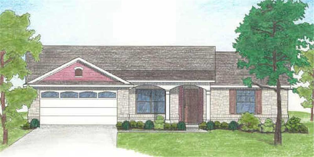 Front elevation of Small House Plans home (ThePlanCollection: House Plan #136-1011)