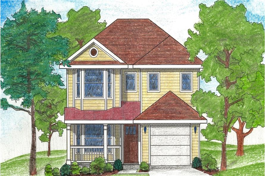 Front elevation of Country home (ThePlanCollection: House Plan #136-1016)