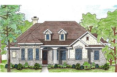 4-Bedroom, 1889 Sq Ft French House Plan - 136-1024 - Front Exterior