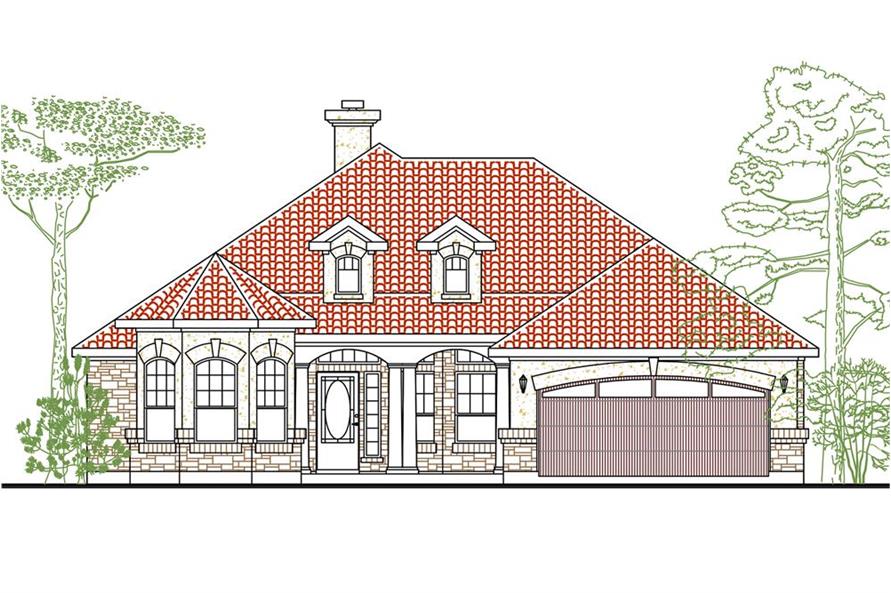 Front View of this 3-Bedroom, 2058 Sq Ft Plan - 136-1027