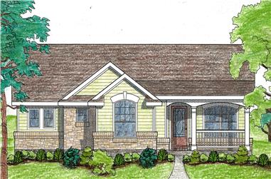 2-Bedroom, 1092 Sq Ft Texas Style Home Plan - 136-1028 - Main Exterior