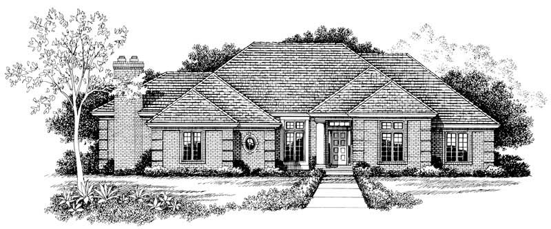 Home Plan Front Elevation of this 3-Bedroom,2393 Sq Ft Plan -137-1000