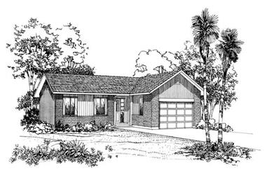 3-Bedroom, 1298 Sq Ft Country Home Plan - 137-1009 - Main Exterior