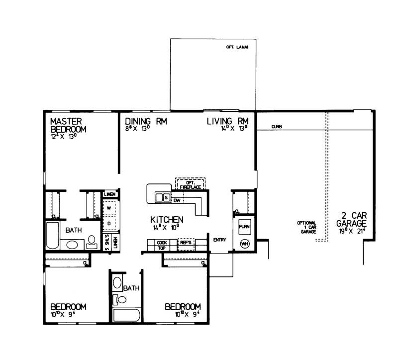 Floor Plan First Story of Small House Plans #137-1011
