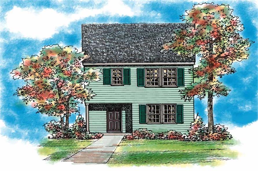Home Plan Front Elevation of this 3-Bedroom,1445 Sq Ft Plan -137-1016