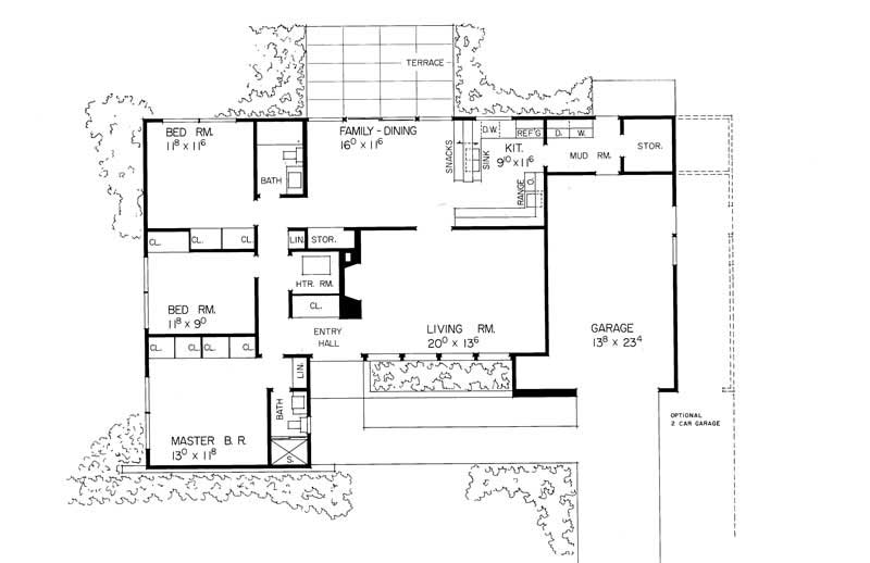 Ranch House Plans - Home Design HW-1021 # 17098