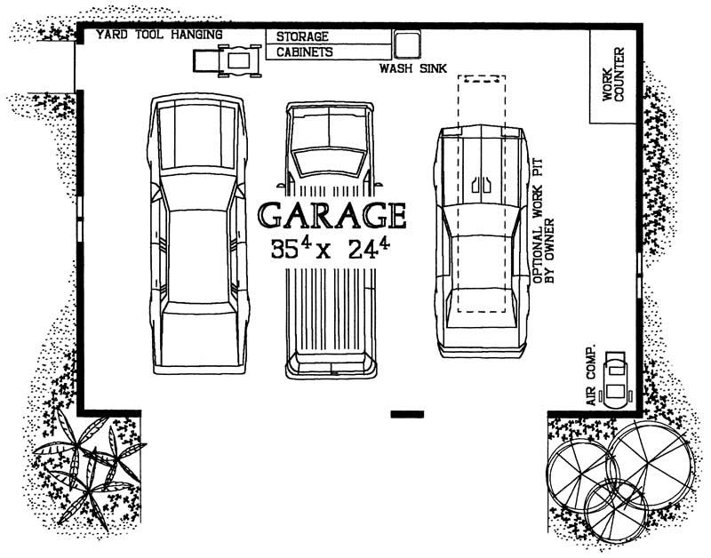 Floor Plan First Story of Garage Plan #137-1020