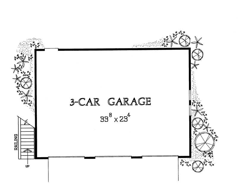 Floor Plan First Story of Garage Plan #137-1021