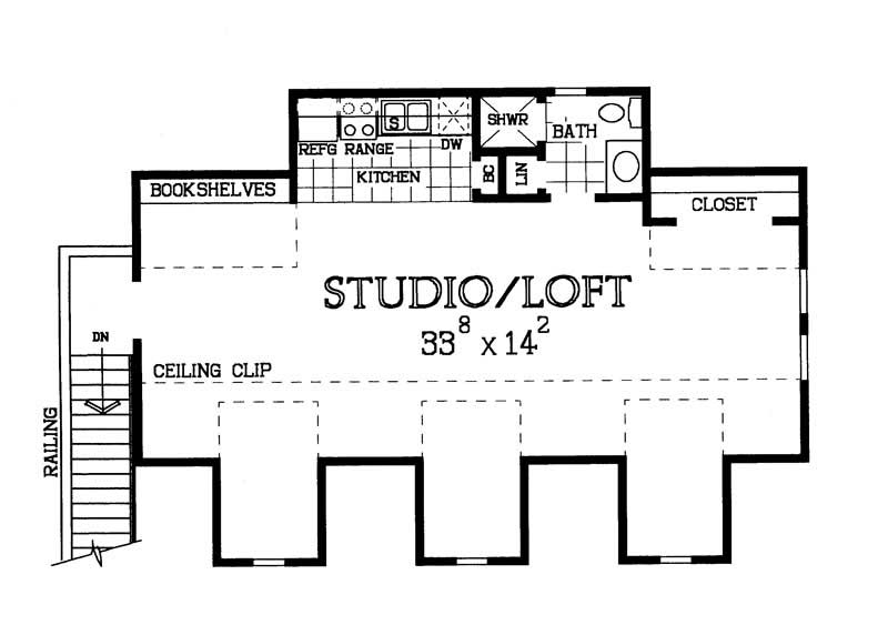 Floor Plan Second Story of Garage Plan #137-1021