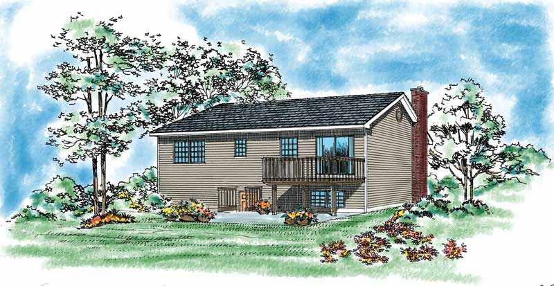 Home Plan Rear Elevation of this 3-Bedroom,1470 Sq Ft Plan -137-1024