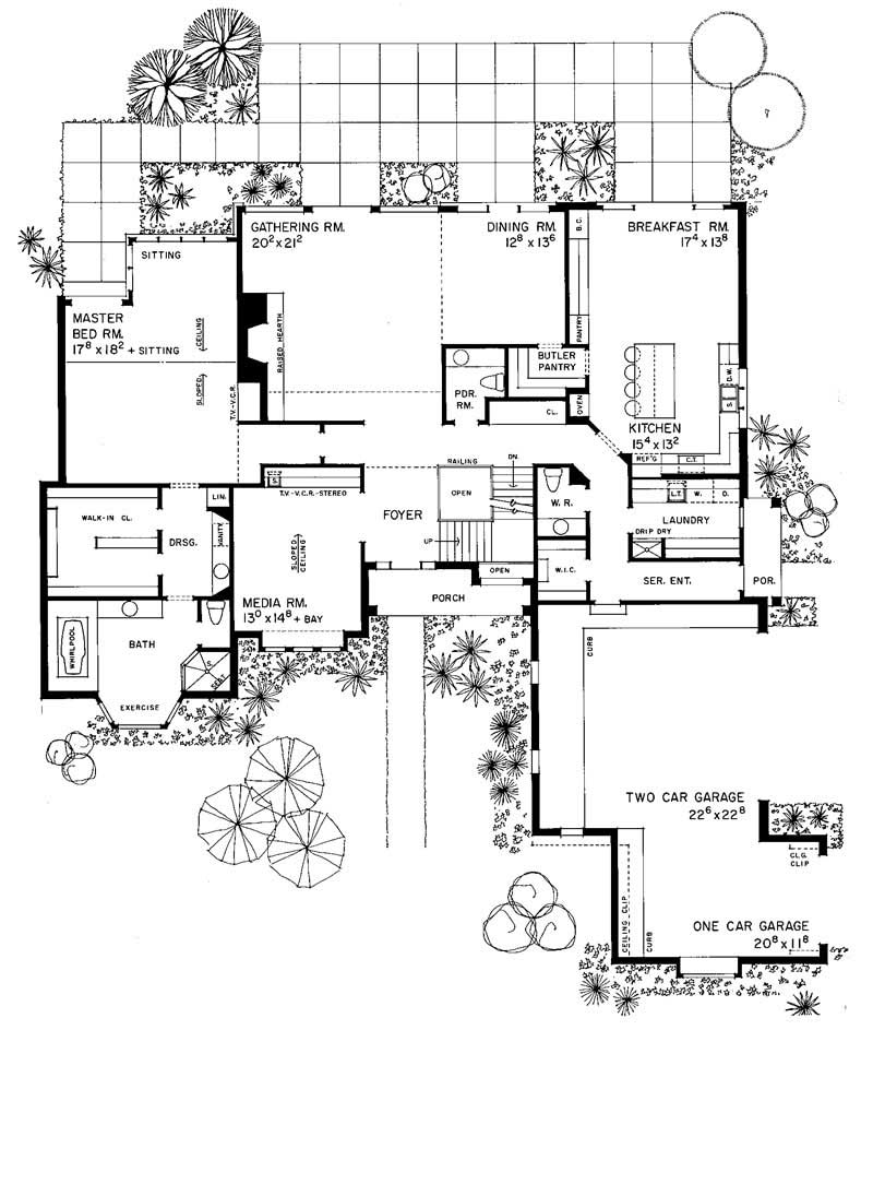 Floor Plan First Story of Country Plan #137-1027