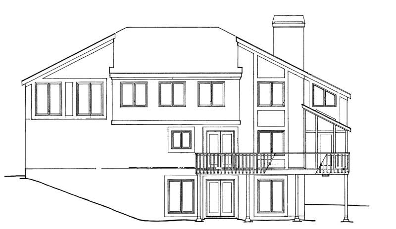 Home Plan Rear Elevation of this 4-Bedroom,2292 Sq Ft Plan -137-1031