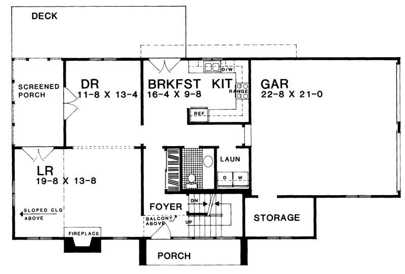 Floor Plan First Story of Contemporary Plan #137-1031