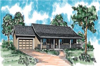 3-Bedroom, 1317 Sq Ft Country Home Plan - 137-1038 - Main Exterior