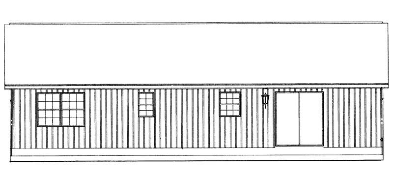 Home Plan Rear Elevation of this 3-Bedroom,1317 Sq Ft Plan -137-1038