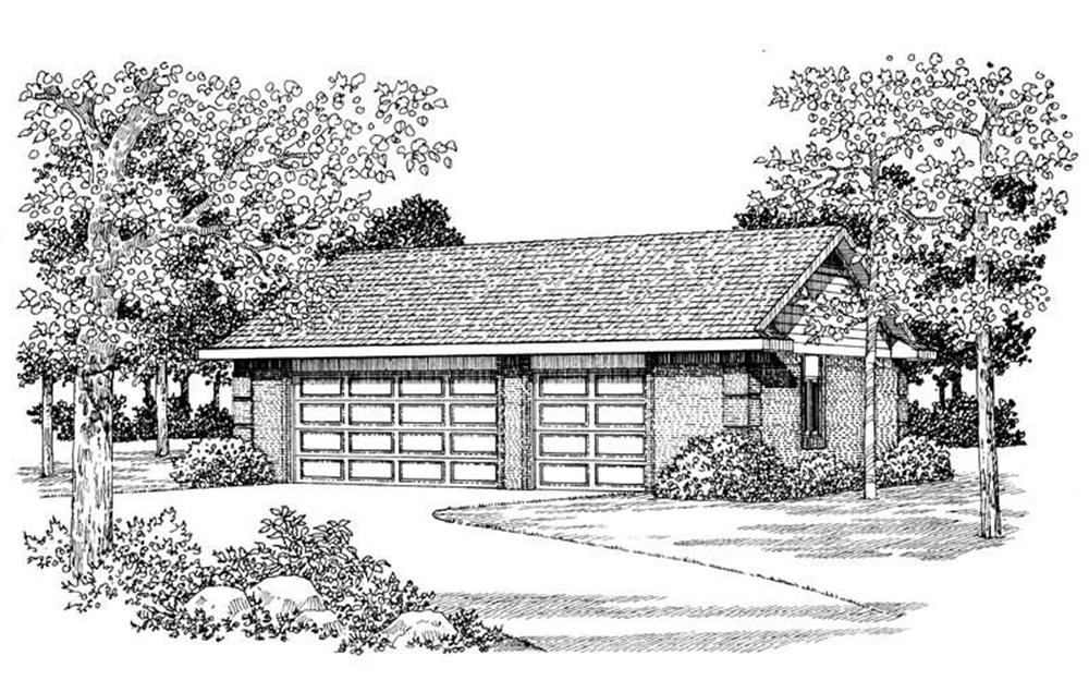 Front elevation of Garage home (ThePlanCollection: House Plan #137-1042)