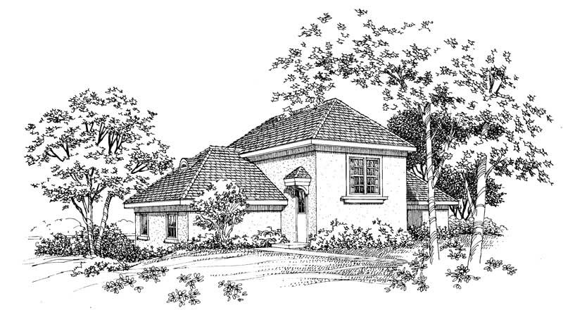 Home Plan Rear Elevation of this 1-Bedroom,1807 Sq Ft Plan -137-1053